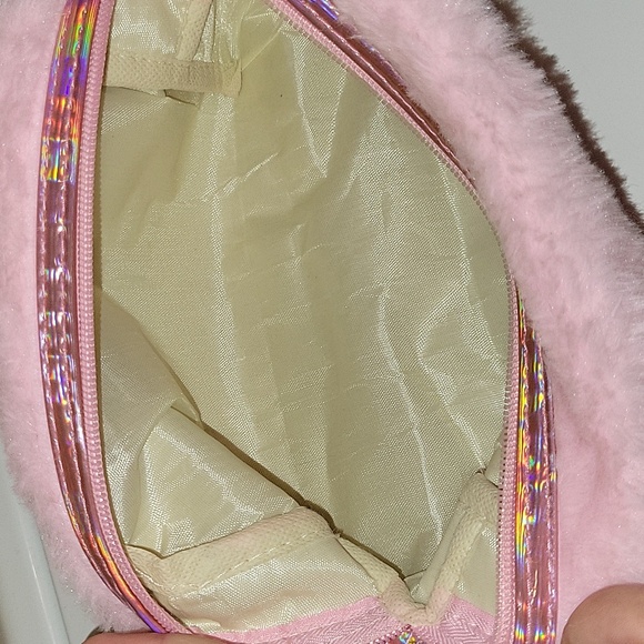 Pink Barbie Furry Cosmetic Bag - Picture 6 of 6